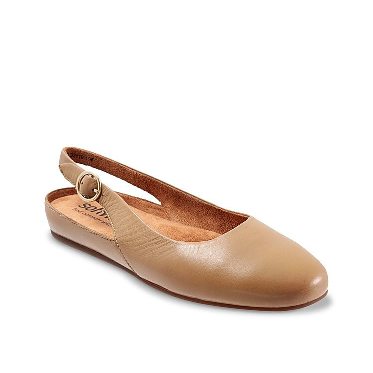 Softwalk Wide Width Sandy Flat | Women's | Light Brown | Size 7.5 | Flats | Slingback | DSW