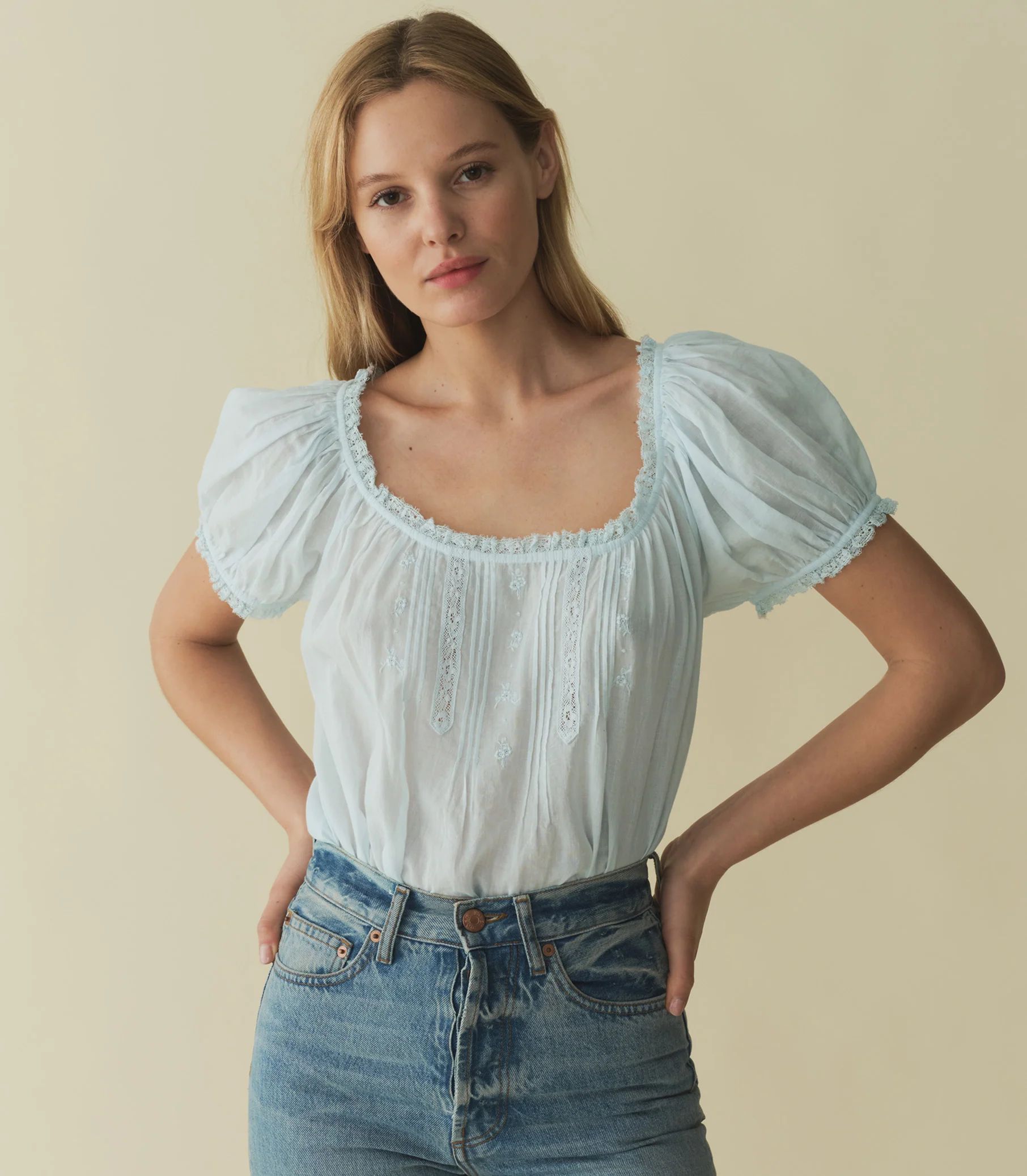 Frederica Top - Alice Blue| DÔEN | DOEN