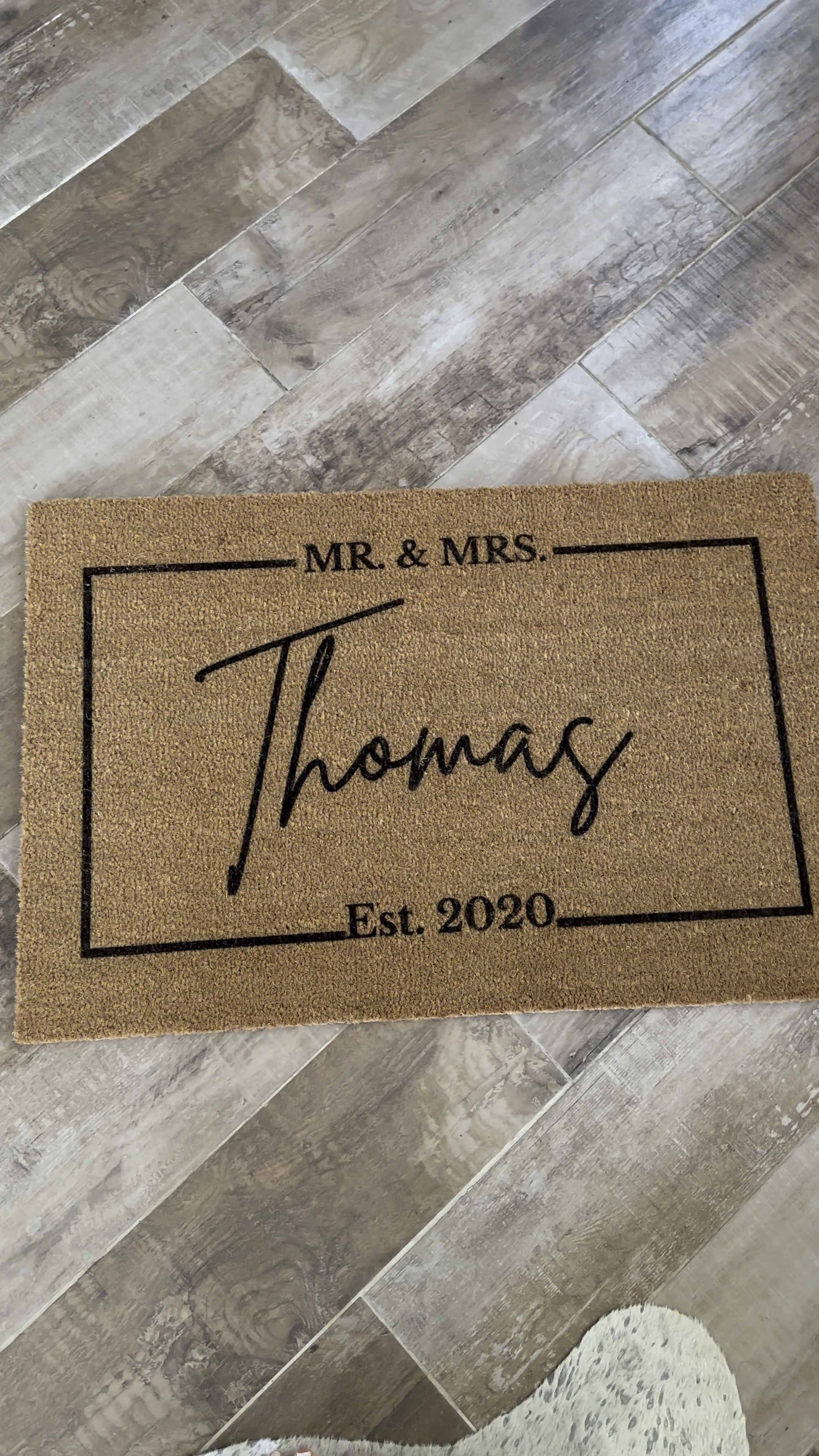 So I finally ordered this #frontdoormat - it only took me 4 years 🤣 So glad I did! Great #Christmasgift if you know any newly married couples!

This is the largest size - 36 x 24.

#doormat #mrandmrs #mat #rug

#LTKHome #LTKFindsUnder50 #LTKVideo