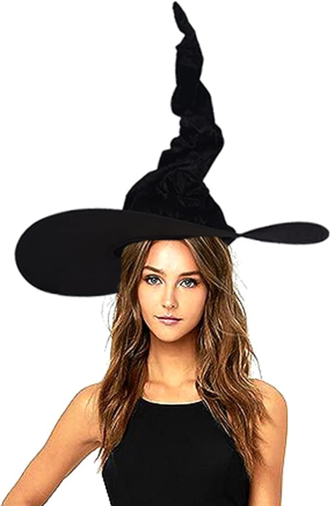 HELLO PARTY! - Large Fancy Witch Hat for Witch Cosplay - Black Witch hats for Women Halloween Cos... | Amazon (US)