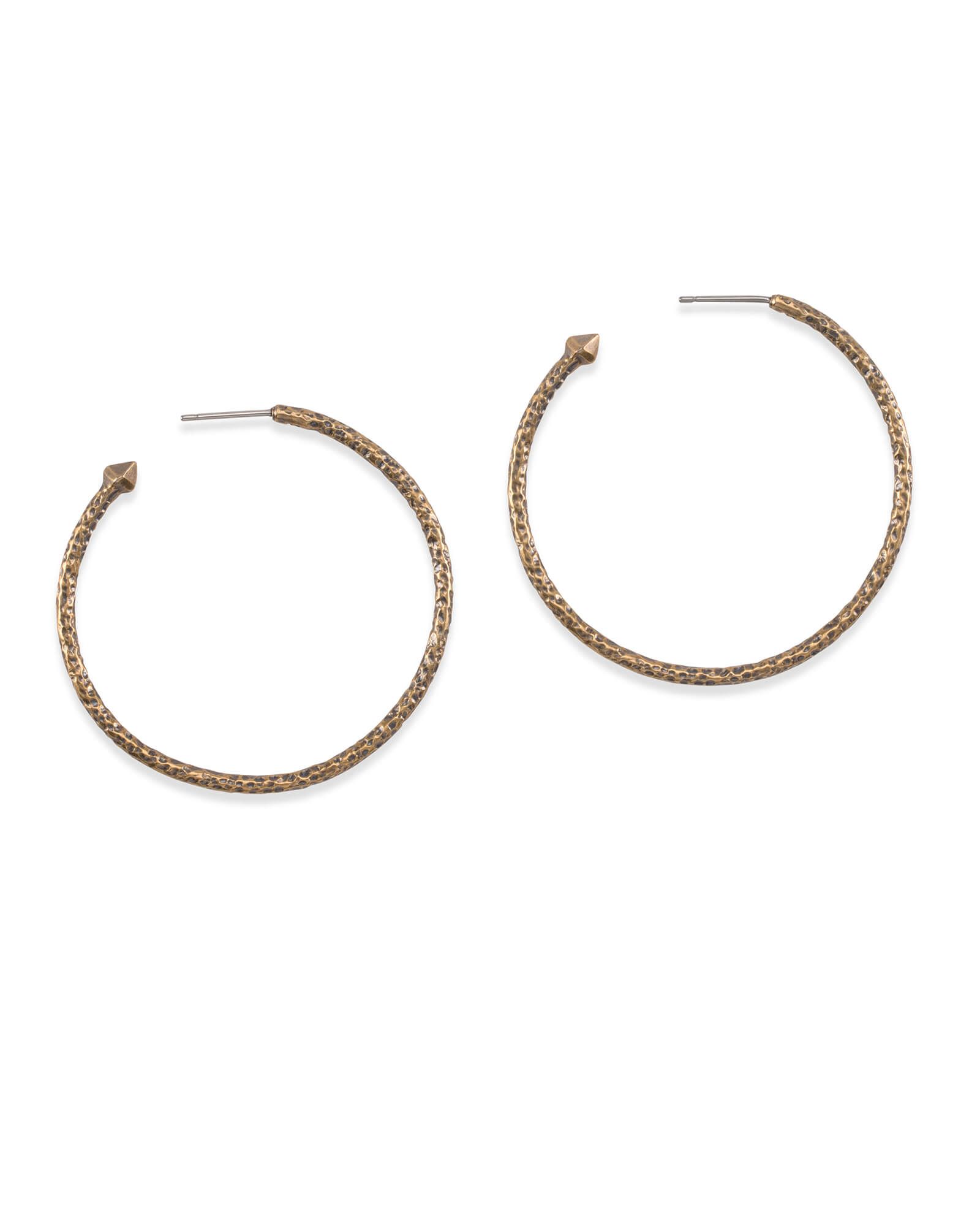 Hammered Hoop Earrings in Vintage Gold | Kendra Scott