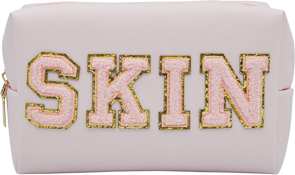 Preppy makeup bags letter Cosmetic Bag College Style Waterproof Ladies Daily Storage Purse Care P... | Amazon (US)
