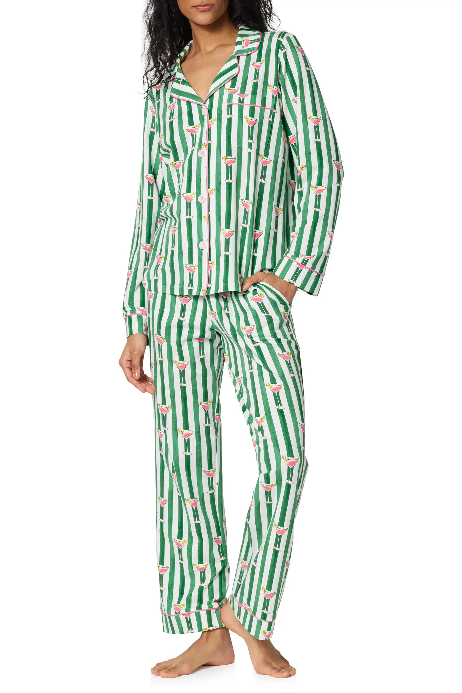 Print Stretch Organic Cotton Pajamas (Women) | Nordstrom | Nordstrom