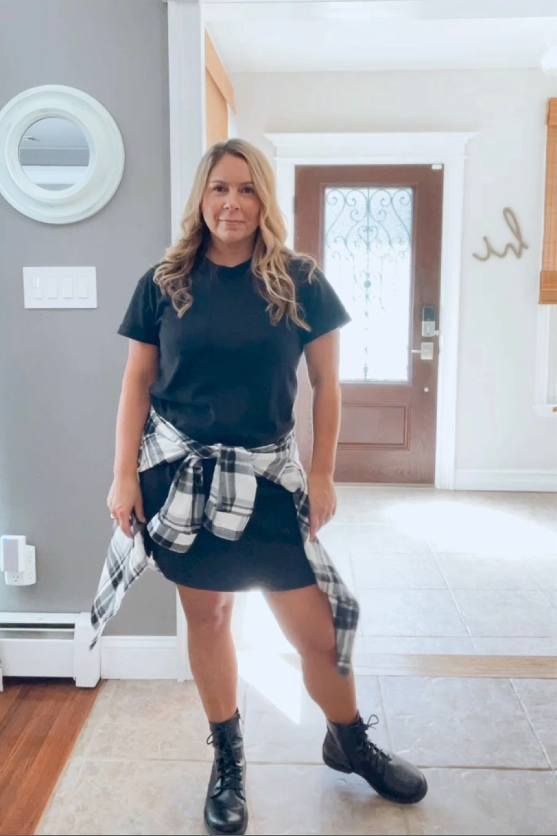 $7 t-shirt dress wearing a medium but would size down to a small it runs big. Flannel is a large and combat boots tts







Fall outfits, Walmart fashion, Old Navy style, midsize fashion, style over 40, mom style

#LTKSeasonal #LTKunder50 #LTKcurves