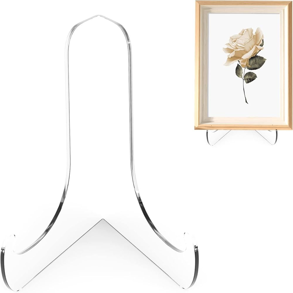 60-Degree Angle Acrylic Plate Stand, 3 Inch 2PC Clear Acrylic Display Easel, Clear Tablet Holder ... | Amazon (US)