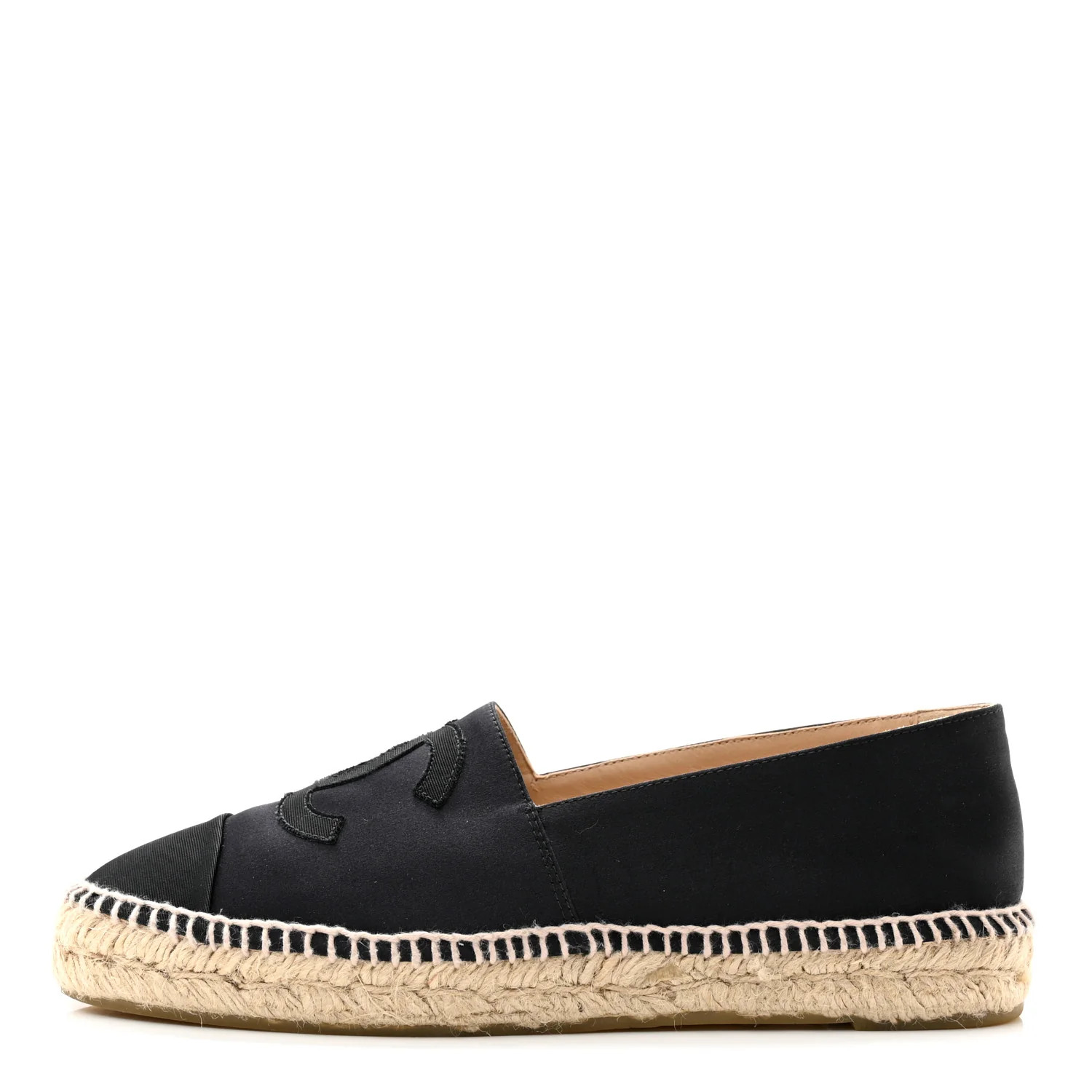 Satin Grosgrain Espadrilles 39 Black | FASHIONPHILE (US)