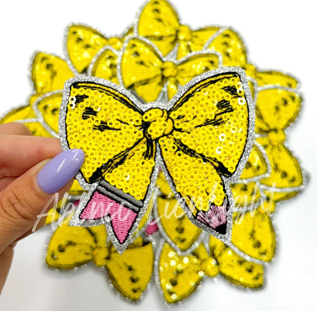 Pencil Bow Patch, Teacher Patch, Trucker Hat Patches, Pencil Patch, Embroidery Patch, Iron on Pat... | Etsy (US)