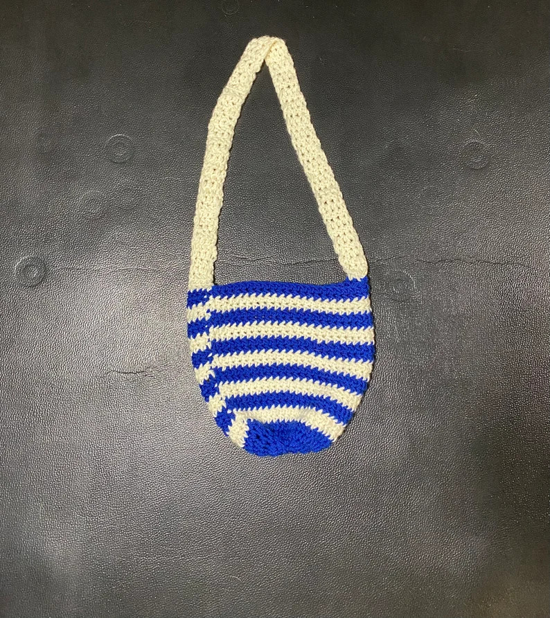 Blue and White Striped Bag - Etsy | Etsy (US)