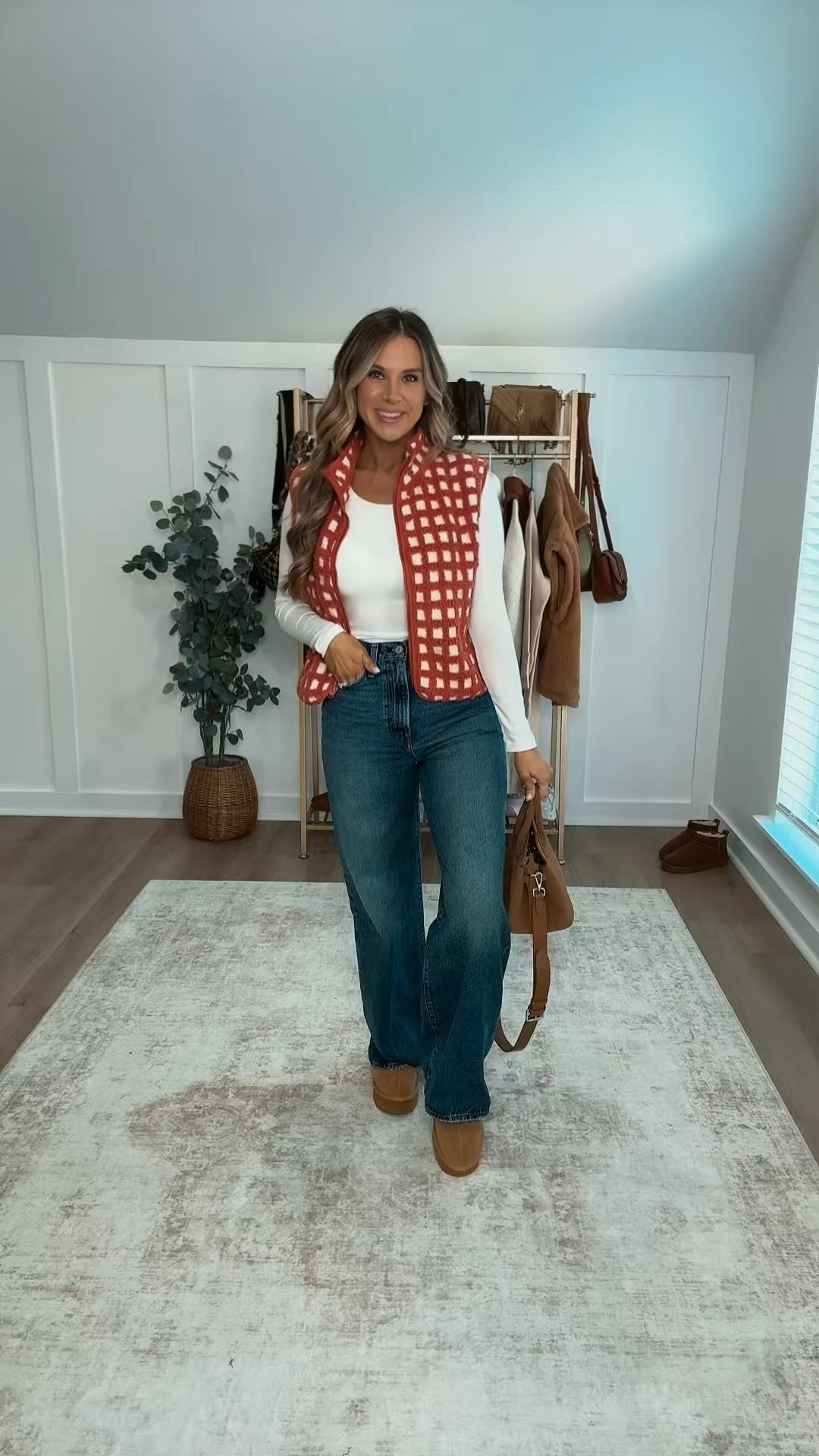 I felt so confident in this outfit, loved the way the jeans fit and made the 🍑 look good, the built in bra long sleeve top is 👩‍🍳 💋 but the vest 😍 she stole the show! Perfect for a casual Valentine's Day look too. 

 #LTKValentine #LTKgrwm #LTKootd