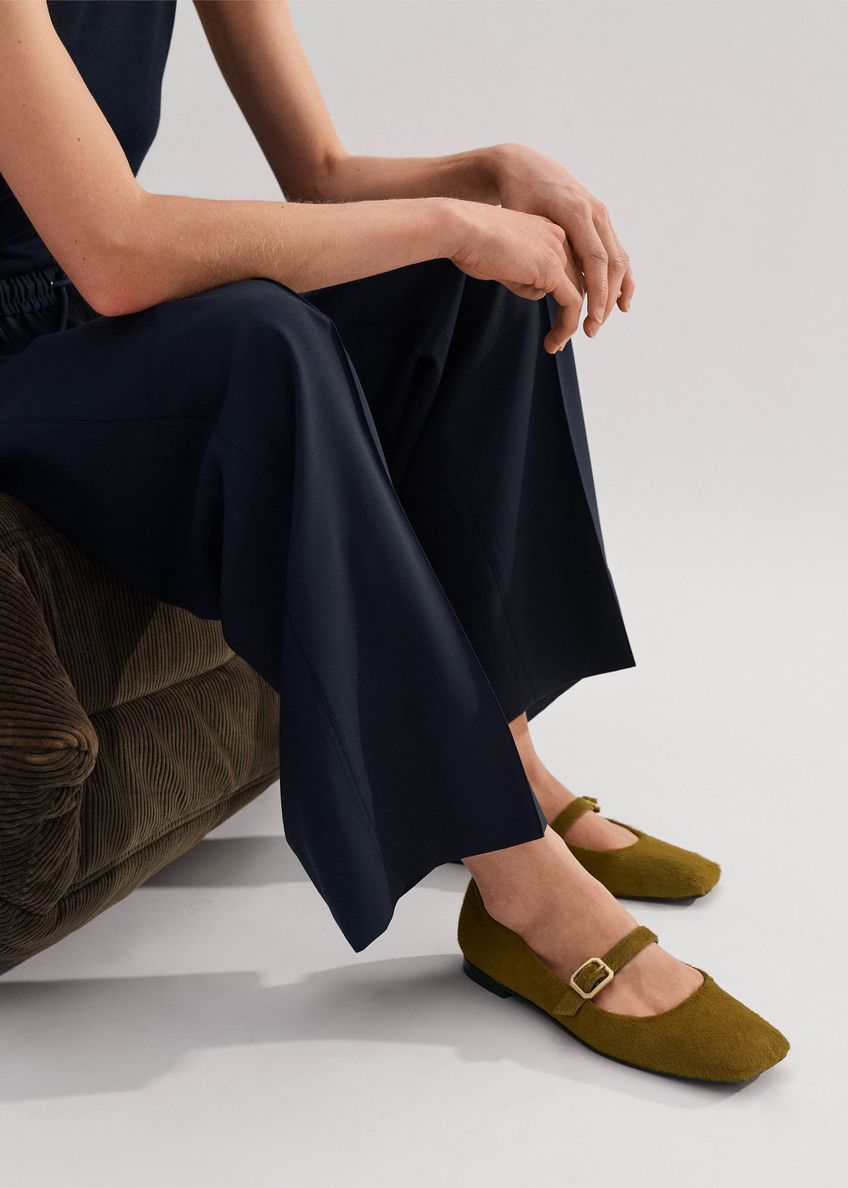 Women's Green Square Toe Ballerina Flat | ME+EM | ME+EM US