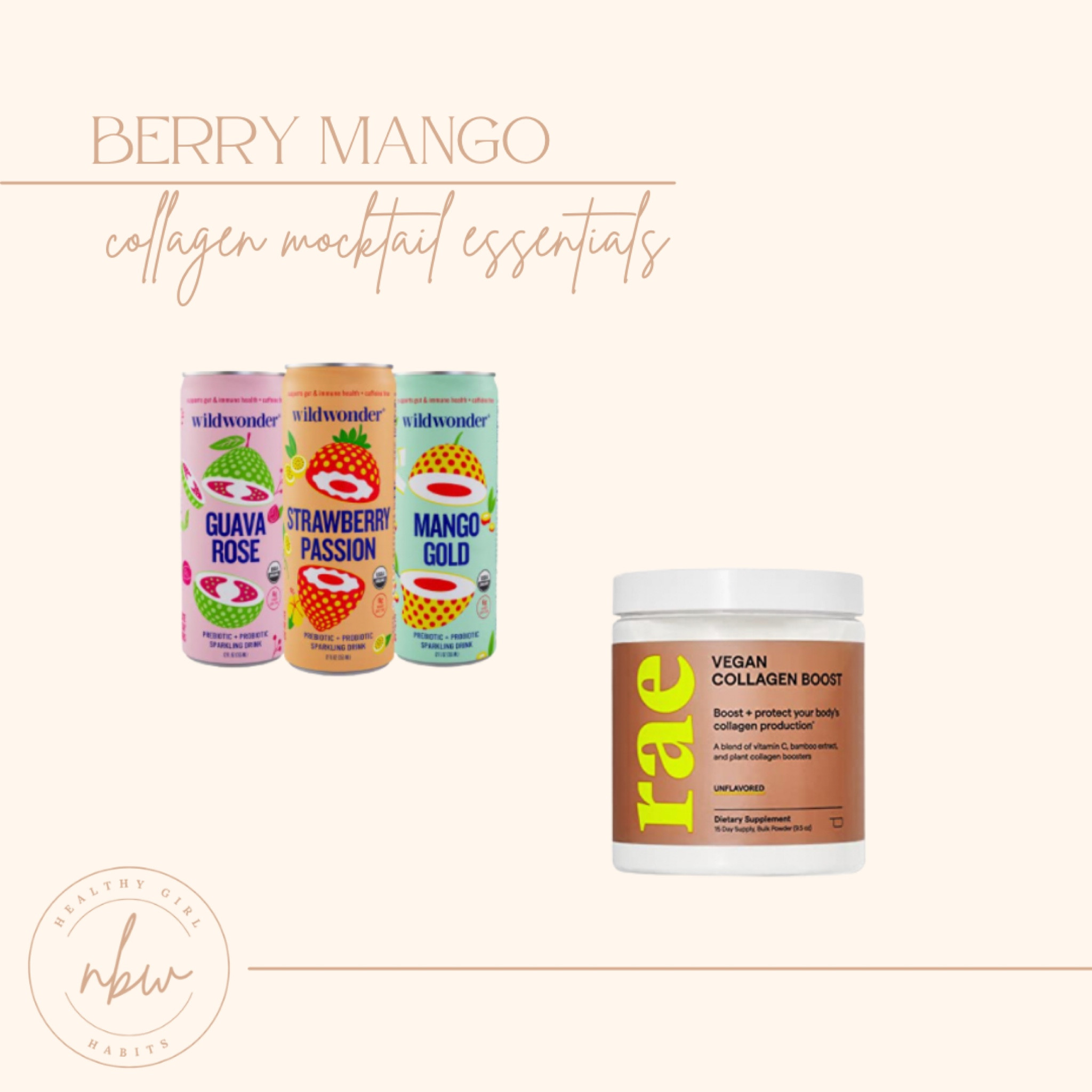 Berry mango collagen mocktail ingredients!

#LTKunder50