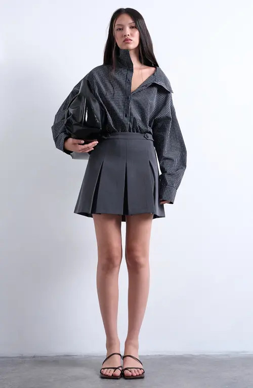 Topshop Pleated Miniskirt in Grey at Nordstrom, Size 10 Us | Nordstrom