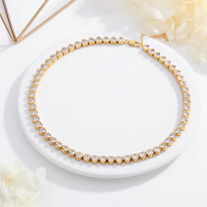 Heart Shaped Zirconia Tennis Choker Necklace | Nordstrom