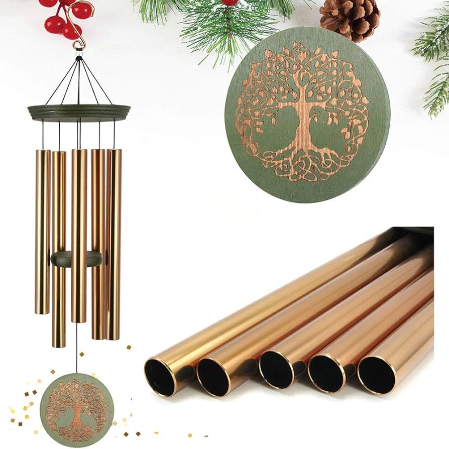 WindChimes Outdoor Deep Tone,Large Memorial Wind Chimes for Loss of Loved One Engrave Tree of Lif... | Amazon (US)