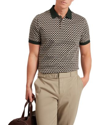 Ernist Short Sleeve Geo Jacquard Cotton Polo | Bloomingdale's (US)