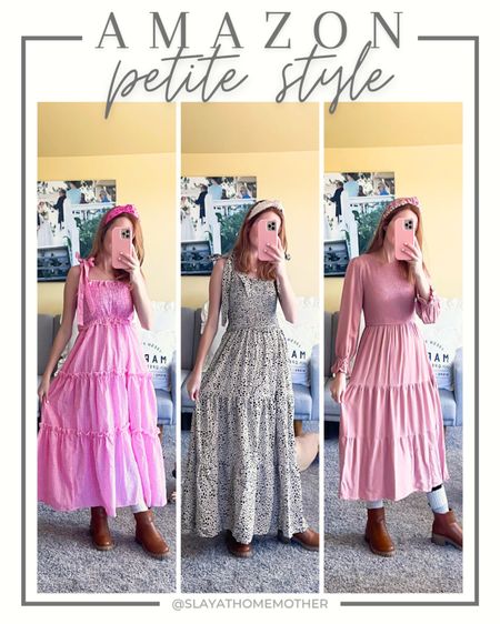 Comfy chic spring dress outfits from Amazon - love these dresses! Wearing size XS in all three dresses. These would make great Easter outfits, spring date dresses, and more. 

Xs petite, petite dresses, xs dress, Easter dresses, modest dresses, modest dress, petite hourglass, smocked dress 

#LTKsalealert #LTKSpringSale #LTKfindsunder50
