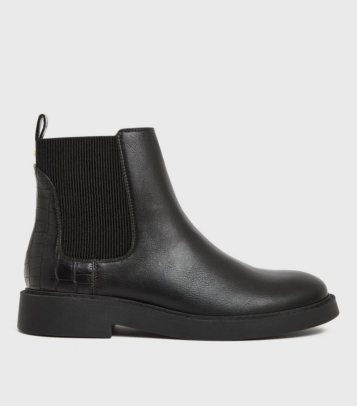Black Leather-Look Chelsea Ankle Boots
						
						Add to Saved Items
						Remove from Saved It... | New Look (UK)