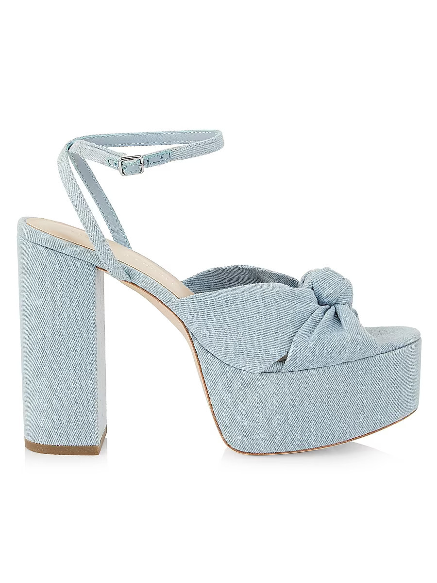 Women's Roz 120MM Knot Platform Sandals - Light Denim - Size 10 | Saks Fifth Avenue