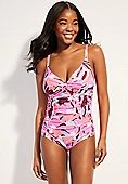 Floral Ruched One Piece Swimsuit | Maurices