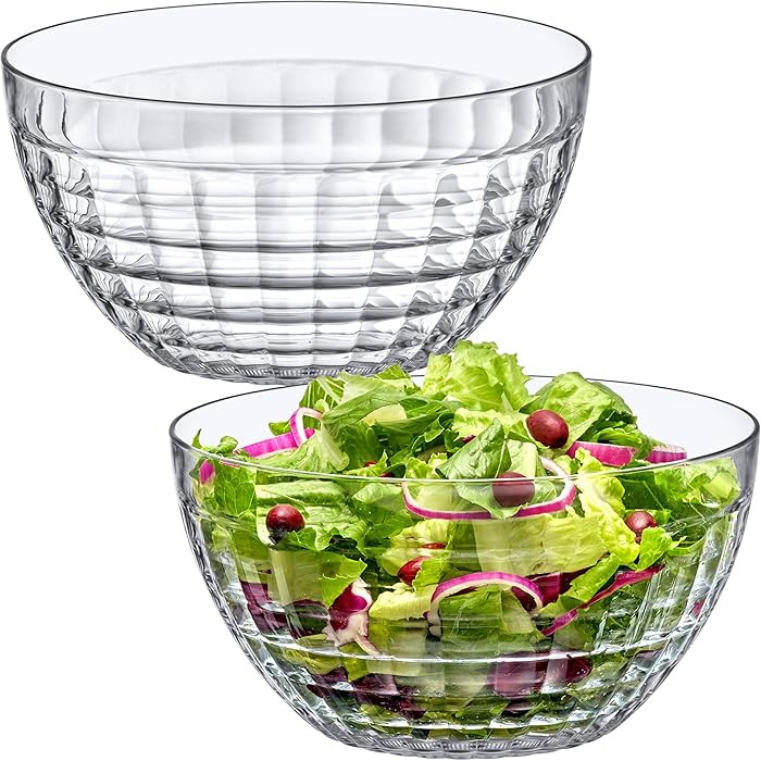 Amazing Abby - Carlita - 150-Ounce Plastic Serving Bowls (Set of 2), 10-Inch Clear Salad Bowl Set... | Amazon (US)