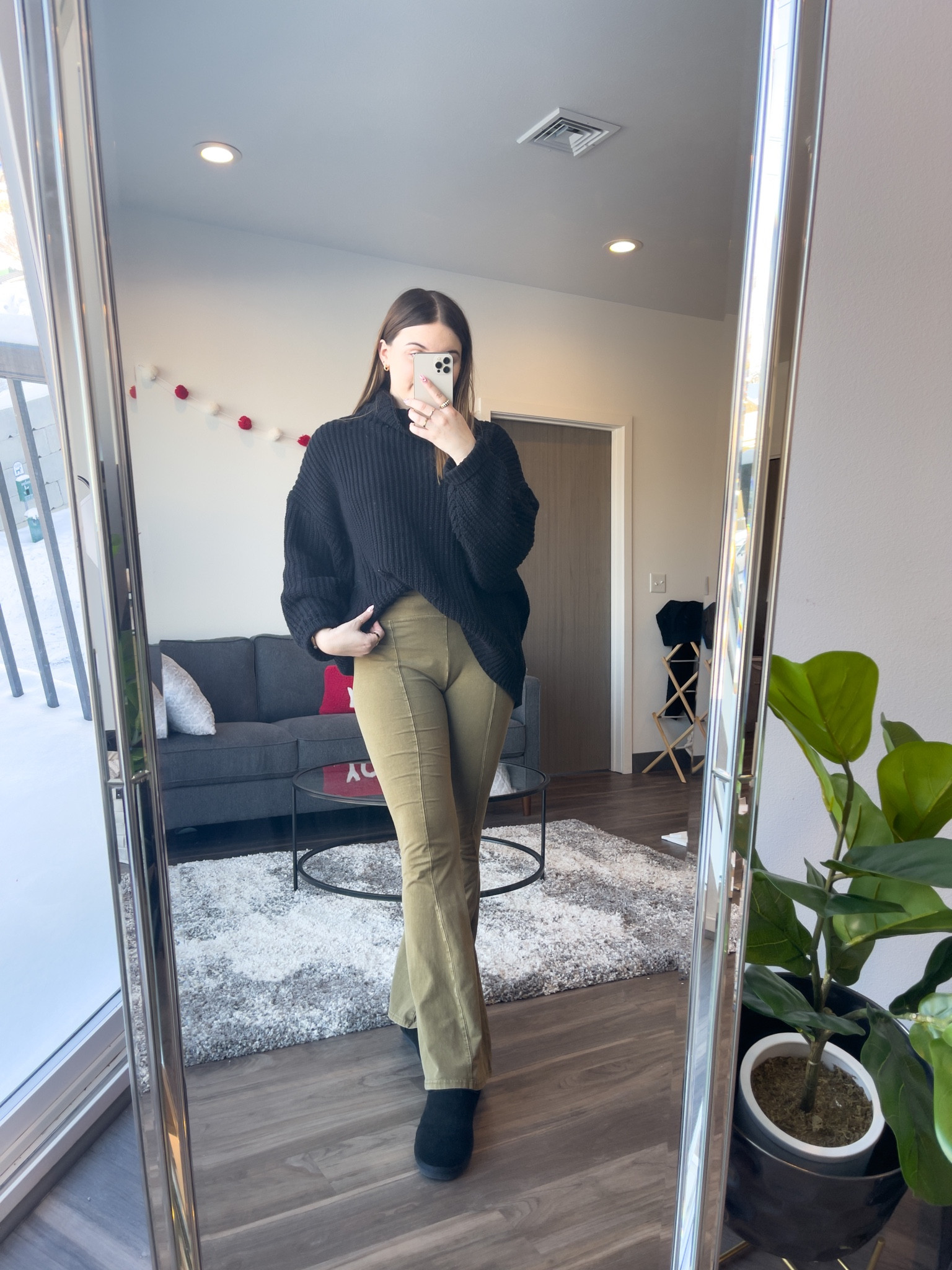 Cozy holiday outfit idea featuring a chunky sweater and flare pants

I’m wearing L leggings and size 9 boots

#LTKHoliday #LTKstyletip #LTKunder100