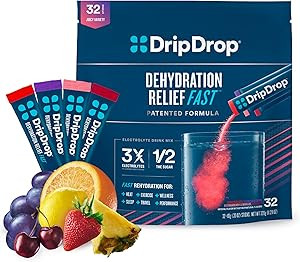DripDrop Hydration - Electrolyte Powder Packets - Grape, Fruit Punch, Strawberry Lemonade, Cherry... | Amazon (US)