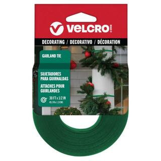 VELCRO 1/2 in. x 30 ft. Hook and Loop Green Garland Tie (1-Pack) VEL-30884-AMS - The Home Depot | The Home Depot