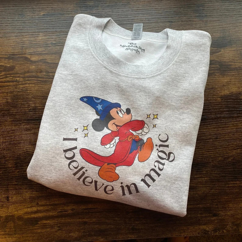 Sorcerer Mickey I Believe in Magic Sweatshirt - Etsy | Etsy (US)