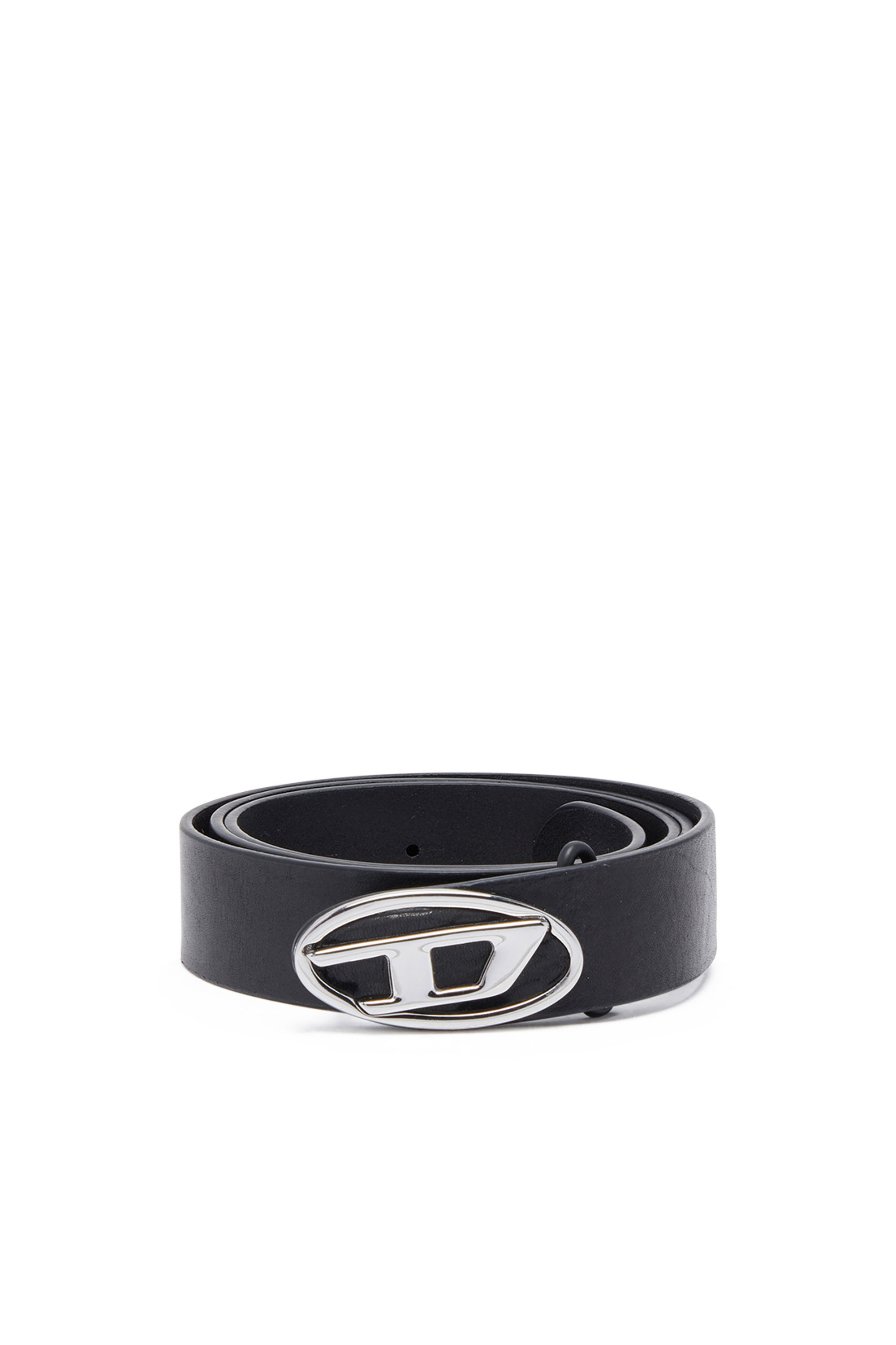 Diesel - 2.9cm leather belt with oval d logo - Belts - Man - Black | Diesel US