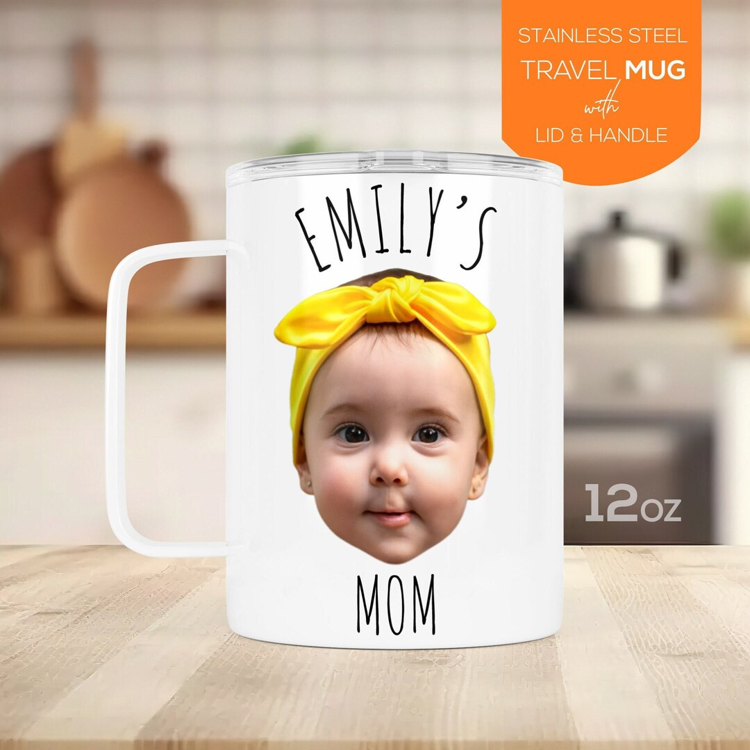 Baby Photo Mug Personalized, Baby Photo Stainless Steel Mug, Baby Face Gift Mug, Personalized Pho... | Etsy (US)