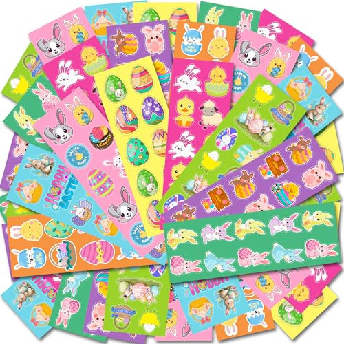 Easter Stickers for Kids - 400 Pcs Easter Basket Stuffers | Easters Gifts Decorations for Egg,Easters Crafts Activities Party Favors for Boys Girls Teens Adults | Amazon (US)