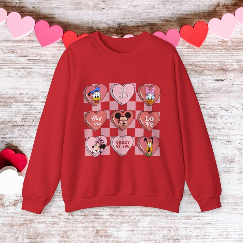 Mickey and Friends Valentines Day Sweatshirt, Disney Valentines Sweatshirt, Mickey Minnie Valenti... | Etsy (US)