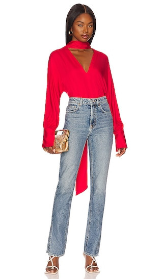 Malin Top in Bright Red | Revolve Clothing (Global)