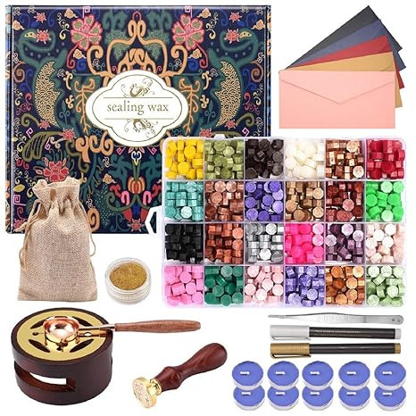 CHUHUAYUAN Wax Seal Stamp Kit with Gift Box, 24 Colors and 624 Pcs Wax Seal Beads with Wax Seal S... | Amazon (US)