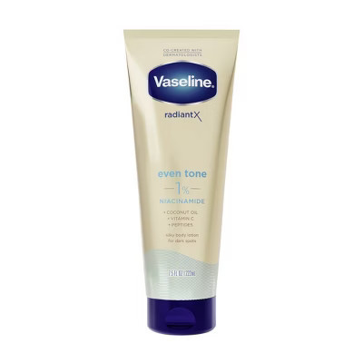 Vaseline Radiant X Even Tone Coconut Oil, Vitamin C & Peptides Body Lotion for Dry Skin - 7.5 fl oz | Target
