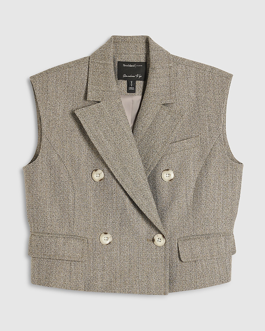 Beige Flecked Waistcoat | River Island UK & IE