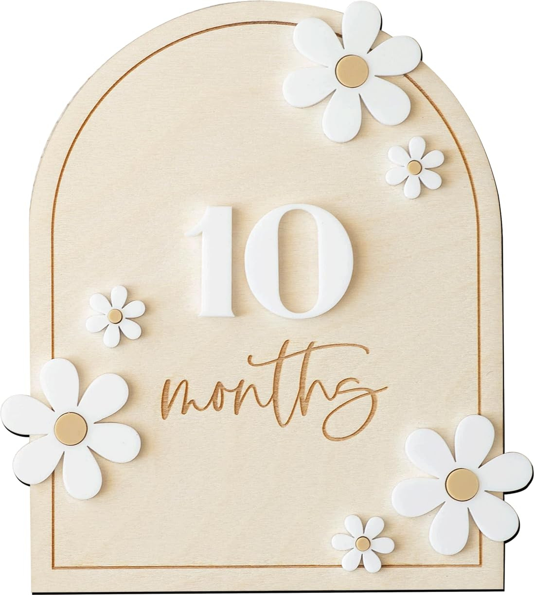Daisy 3D Baby Monthly Milestone, Wooden Baby Milestone Signs, Monthly Milestone Wood Discs, Baby ... | Amazon (US)