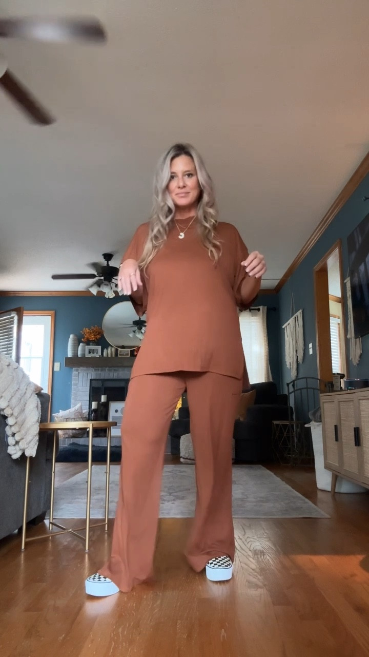 I have this set in 3 colors now!!! It’s so comfy and can be dressed up or down. Size Large
I’m 5’3 and 160lbs
Amazon Fashion| lounge set| fall fashion 

#LTKMidsize #LTKFallSale #LTKFindsUnder100
