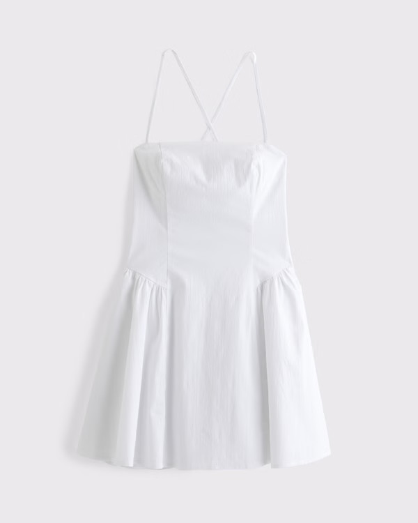 Dipped-Waist Cross-Back Mini Dress | Abercrombie & Fitch (UK)