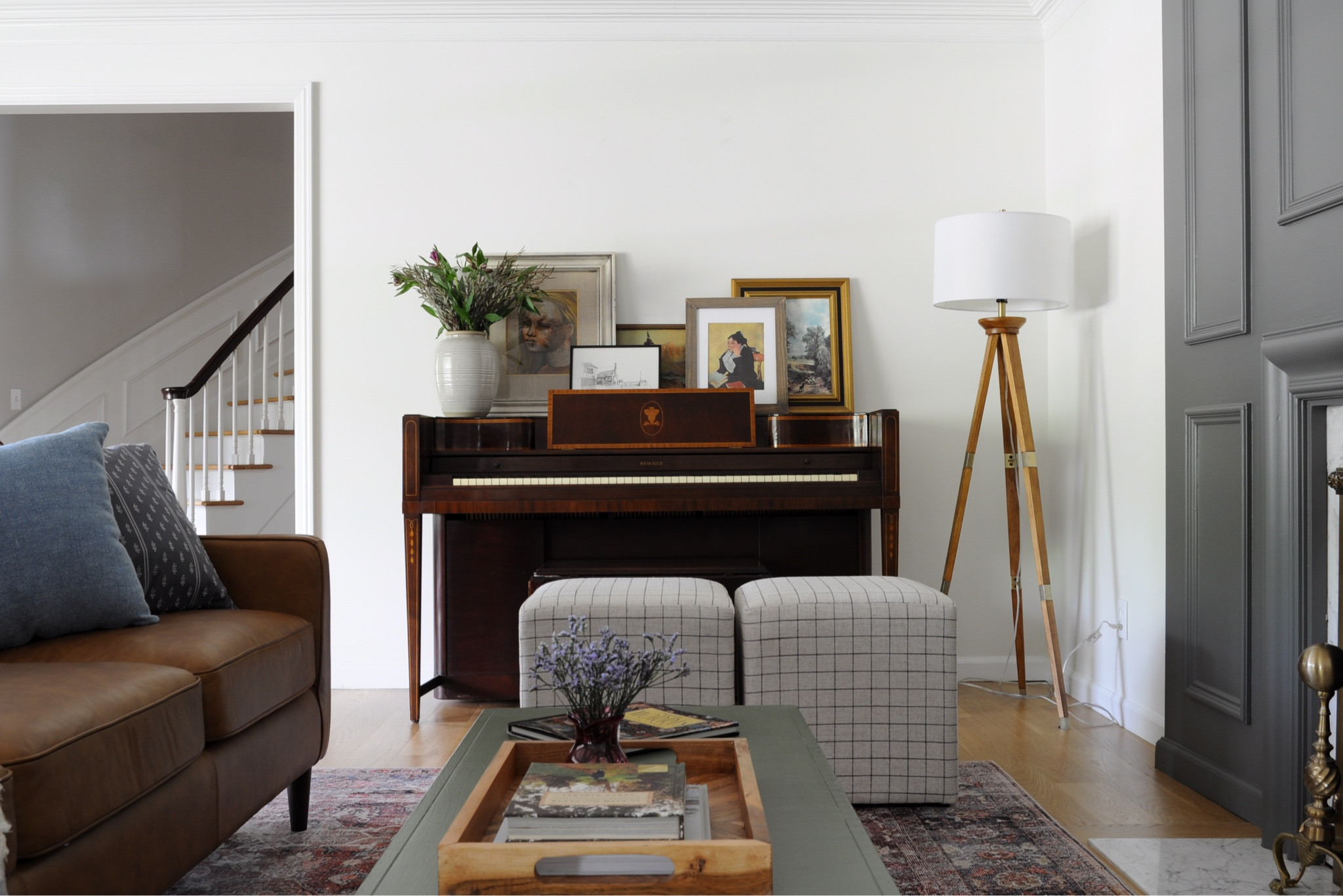 MCM living room with piano 

#LTKHome #LTKStyleTip