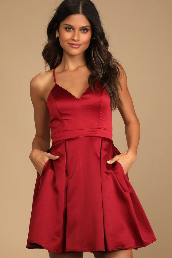 Be With You Wine Red Skater Dress | Lulus (US)