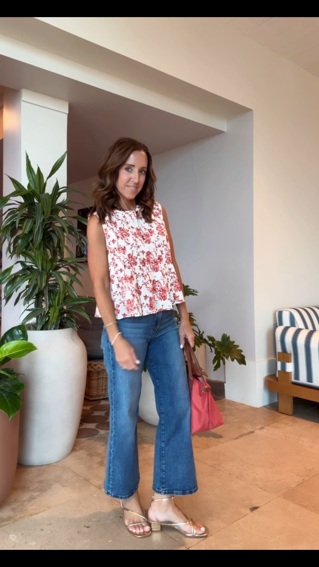 Pleated swing tank. Today’s outfit. Outfit of the day. What I’m wearing. Madewell cropped wide leg jeans. 
Tank XS. Jeans TTS, 25 short.

#LTKootd #LTKSeasonal #LTKOver40