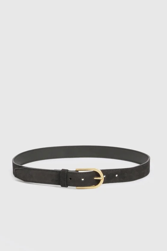 Suede Rounded Buckle Belt | Karen Millen UK + IE + DE + NL