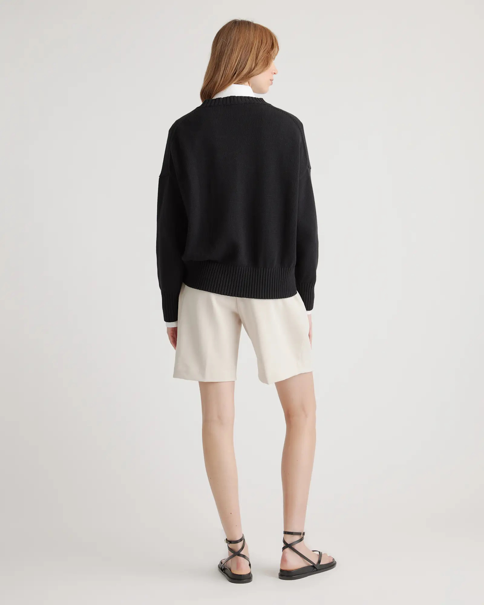 100% Organic Cotton Boyfriend Crew Sweater | Quince