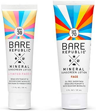 SPF 30 Matte Face Lotion Tinted + Mineral Face SPF 70 (2-pack) | Amazon (US)