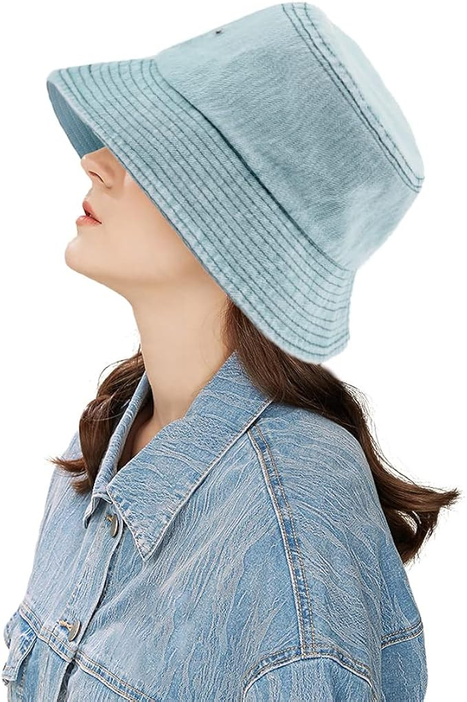 MYZOPER 100% Cotton Bucket Cap Hat Can Washed Fishing Summer Travel Short Brim | Amazon (US)