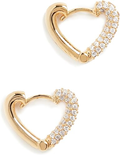 Theia Jewelry Women's Amora Heart Hoops | Amazon (US)