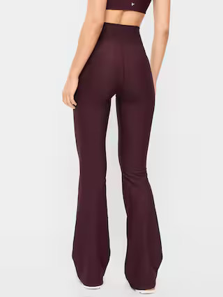 Extra High-Waisted PowerSoft Rib Flare Leggings | Old Navy (US)