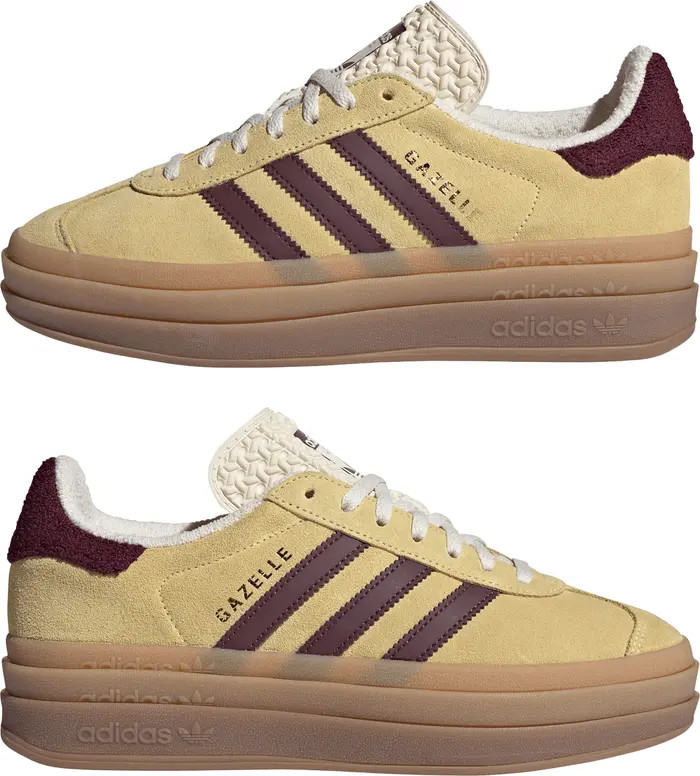 adidas Gazelle Bold Platform Sneaker in Super Pop/White/White at Nordstrom, Size 7.5 | Nordstrom