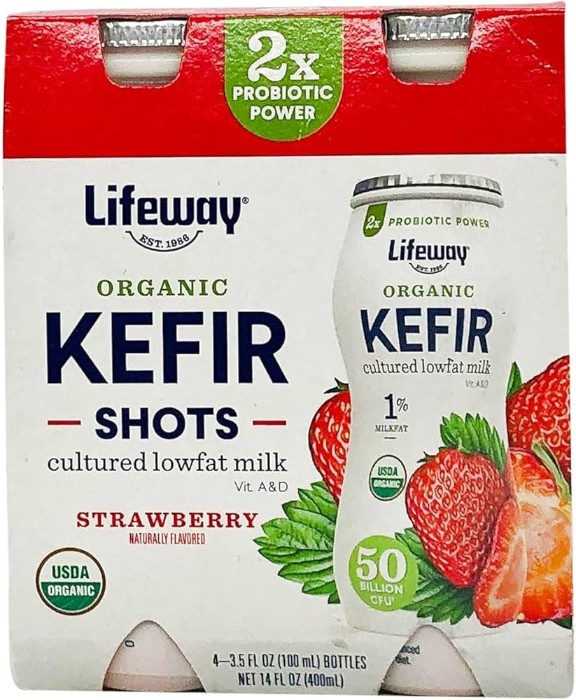 Amazon.com: Lifeway Kefir Multi Pack Organic Low Fat Strawberry, 3.5 Fl Oz, 4 Count : Grocery & Gourmet Food | Amazon (US)